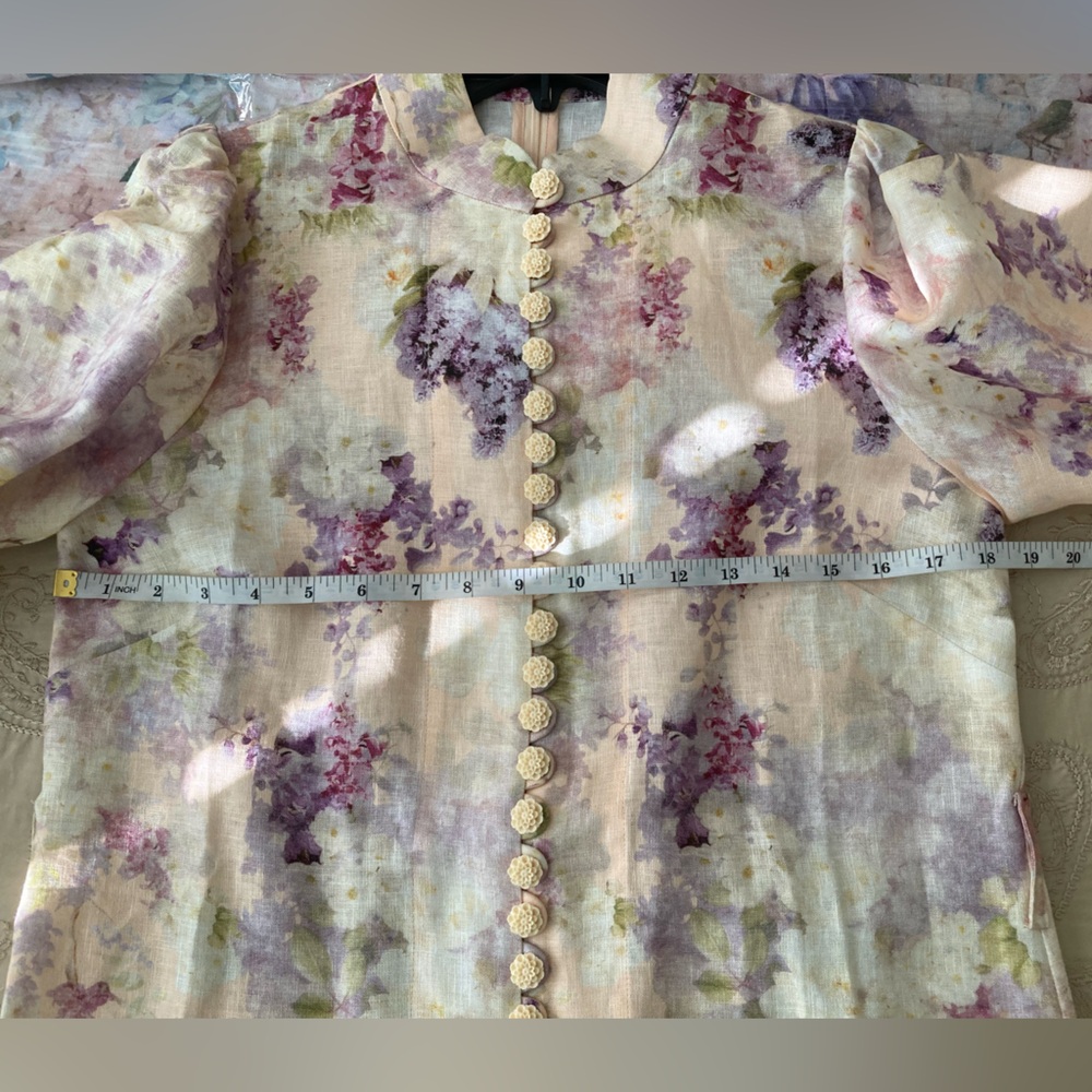 Zimmermann Pastel Floral Belted Dress size AU 2-US 8 - Picture 15 of 16
